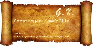 Gerstmayer Kamélia névjegykártya